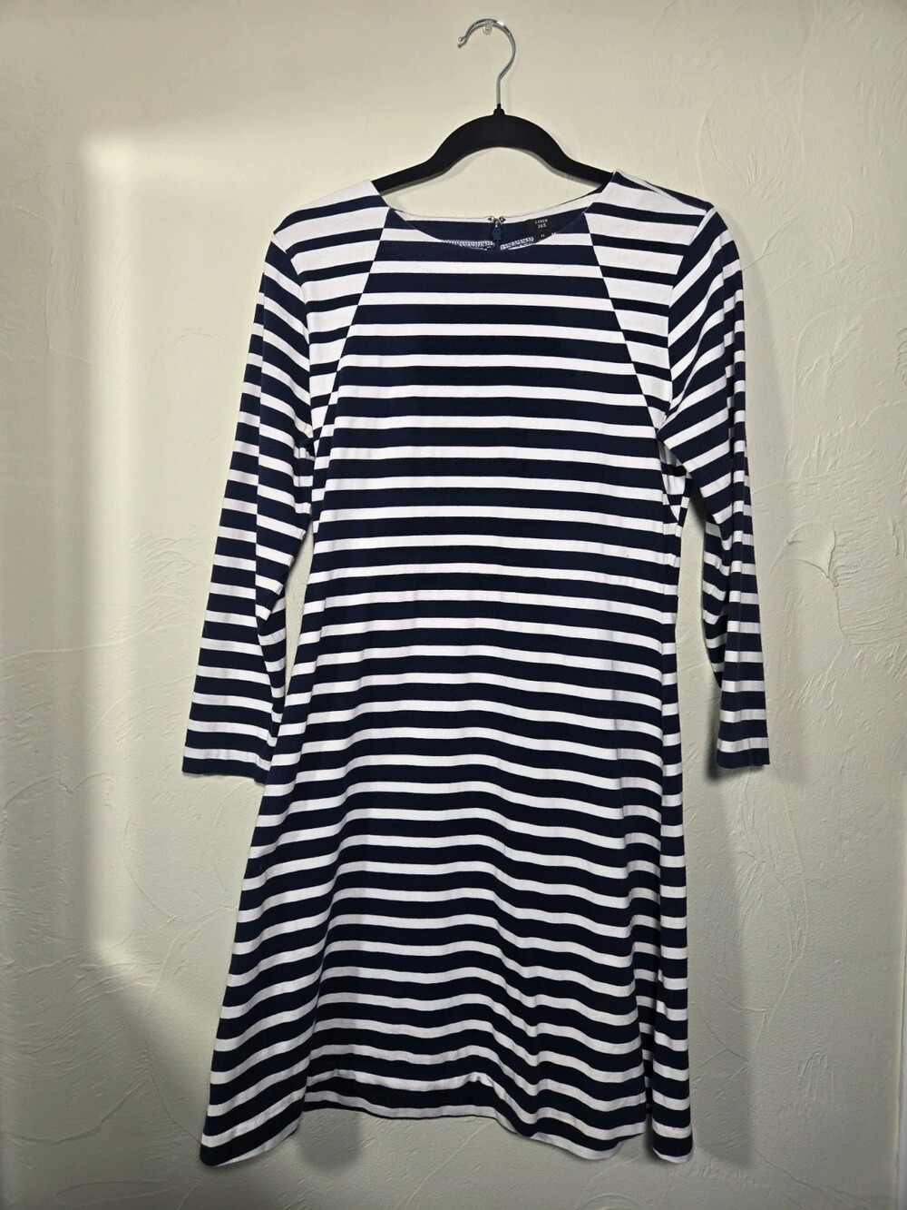J.Crew midi dress white/ blue, 100% Cotton, size Medium